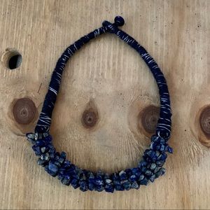 Lapis chip necklace